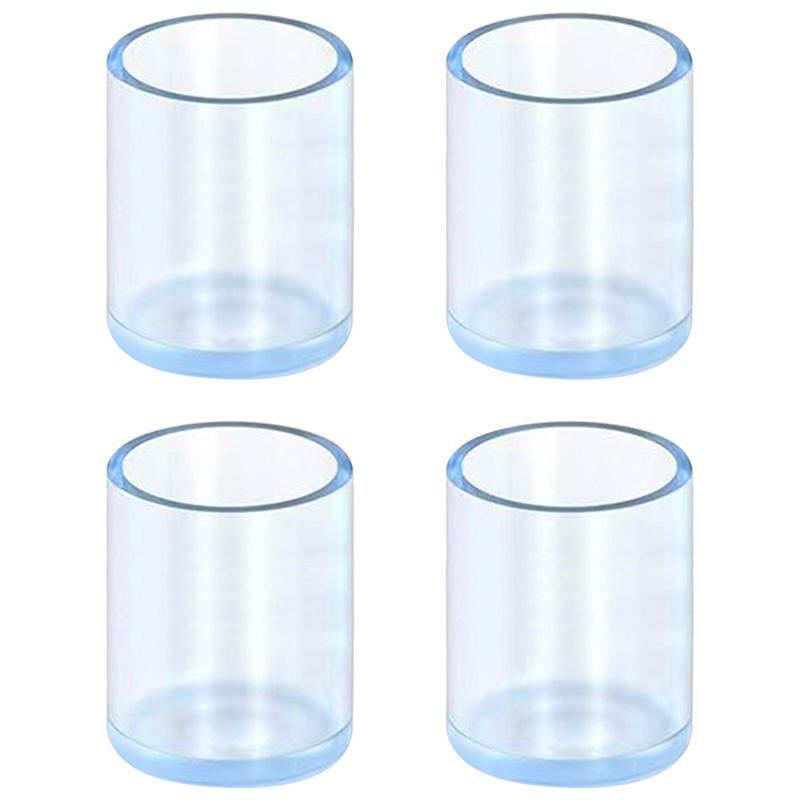 4Pcs/Set 16mm Round Rubber Table and Chair Leg Feet Pad Caps Transparent Foot Sock Cover Non-slip Furniture Floor Protector Pad