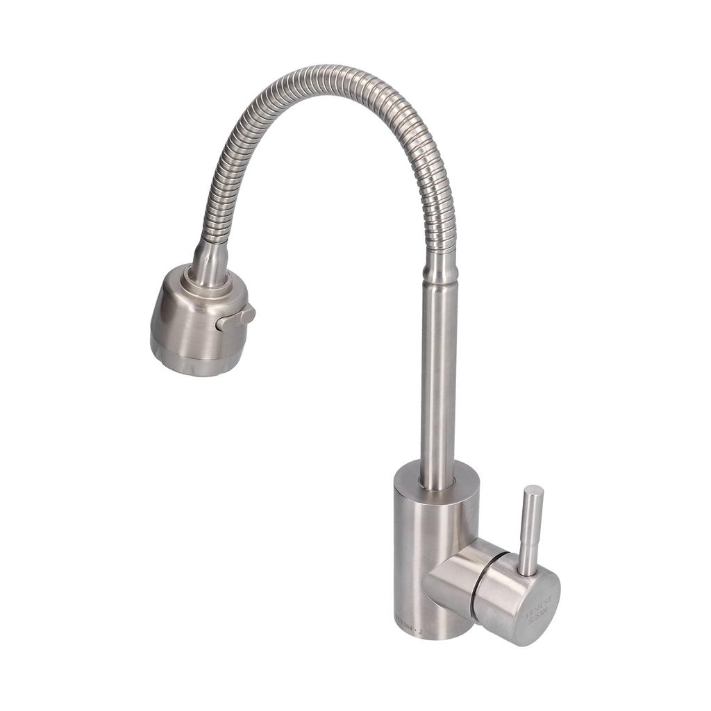 Uniwersalna bateria wodna ze stali nierdzewnej do umywalki łazienkowej, bateria ciepłej i zimnej wody z 2 biegami dla