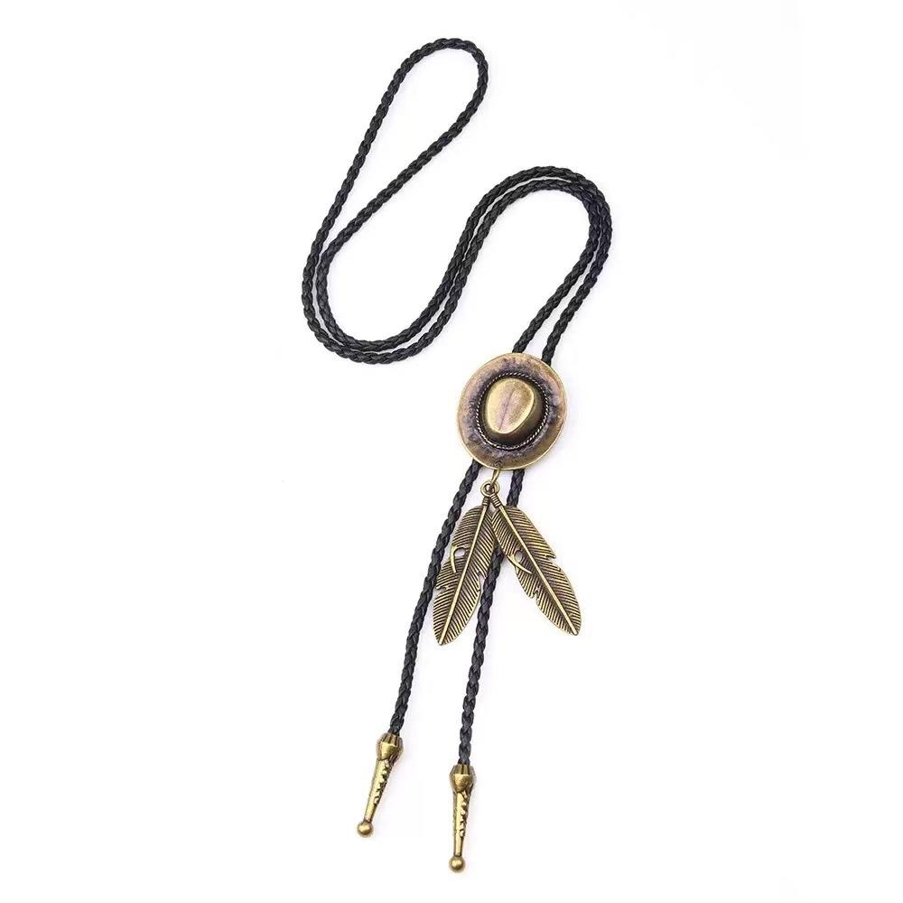 

Unisex Feather Punk Style Alloy Necklace , Electroplated Geometric Pendant , Trendy Jewelry for Men and Women бронзовый