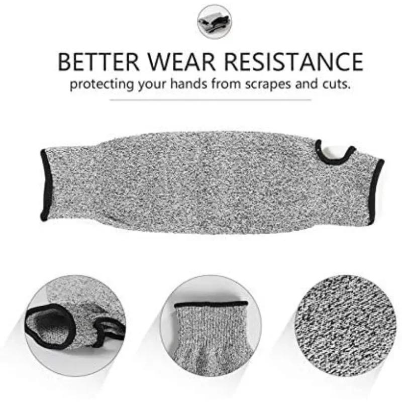 Breathable Cut Level 5 Arm Sleeves HPPE Fiber Anti-Puncture Bracers Heat Resistant for Construction Protective Gear Set