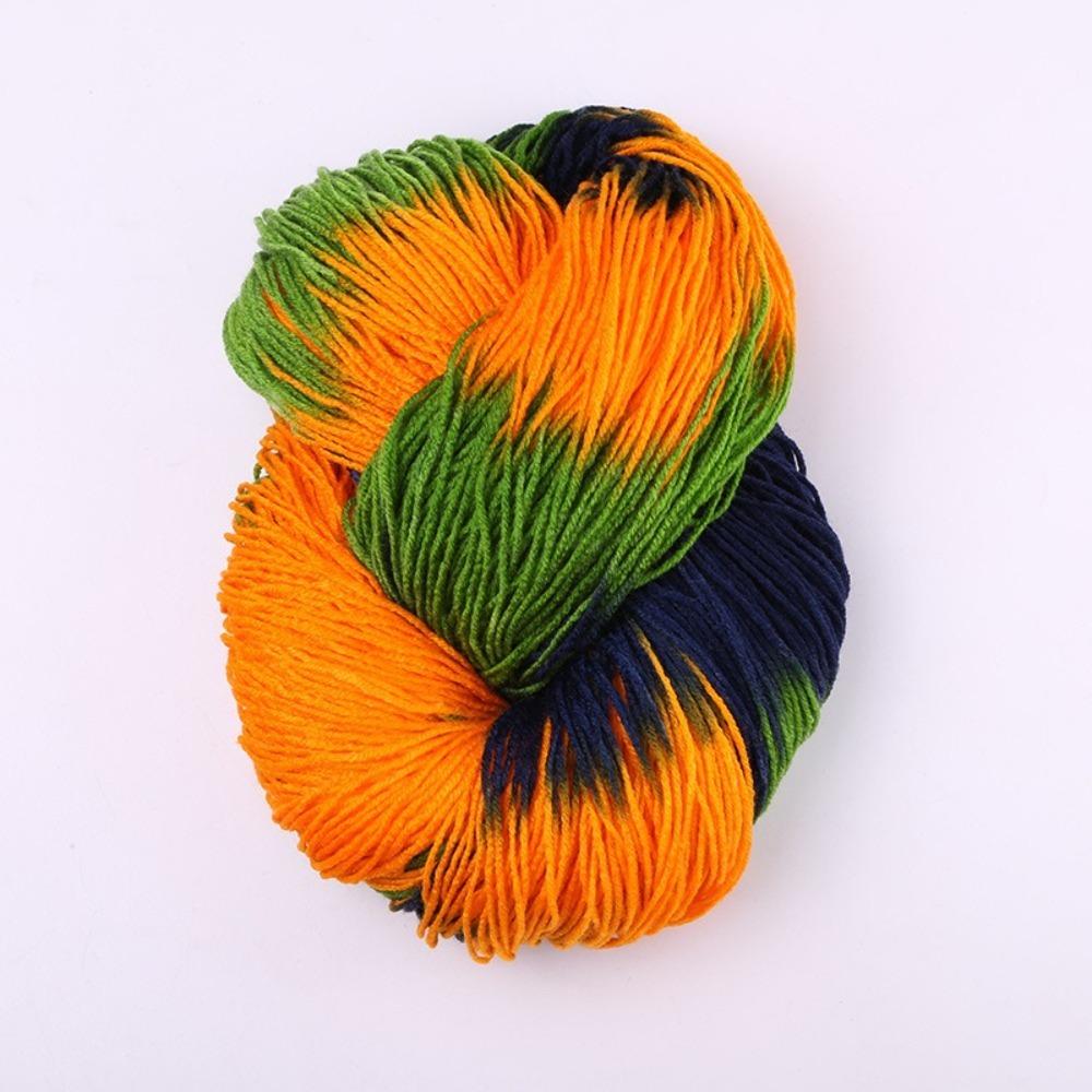Segment Dyed Wool Yarn Mixed Color Knitting Yarn Thick Knitting Crochet Thread  Sweater