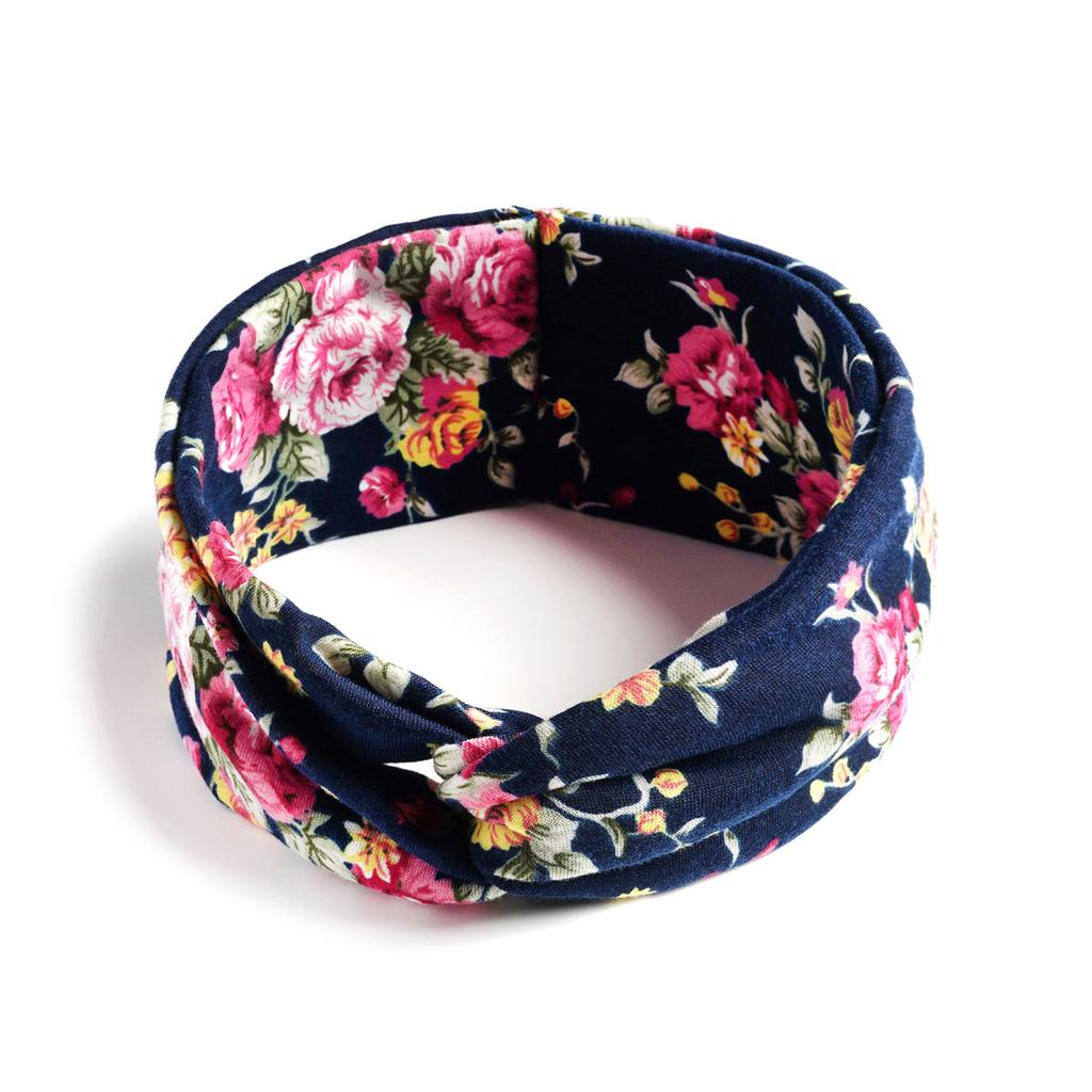 Bohemian Cross Knotted Headband Gypsy Yoga Sports Headband Wide Female Stretch Headband