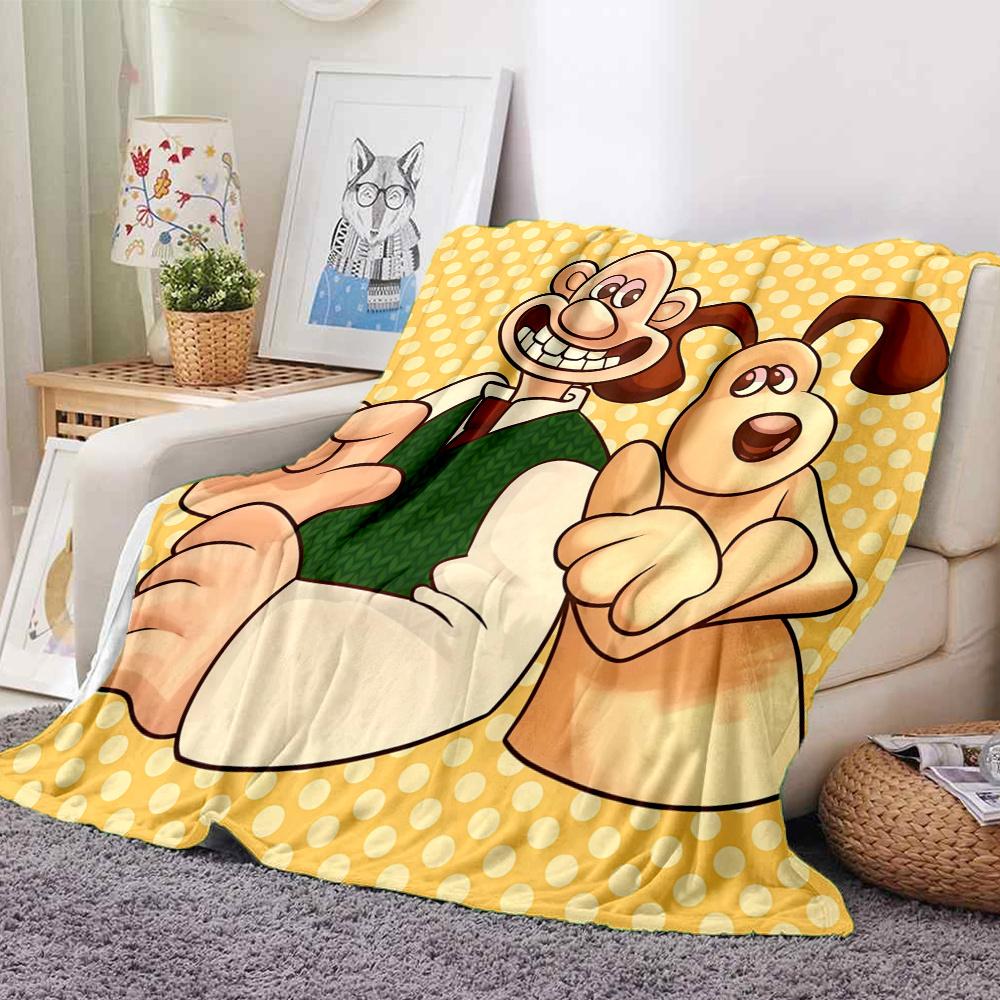 Wallace & Gromit Flannel Blanket, High quality Comfortable for All Seasons, Home Decor, Warmth and Comfort