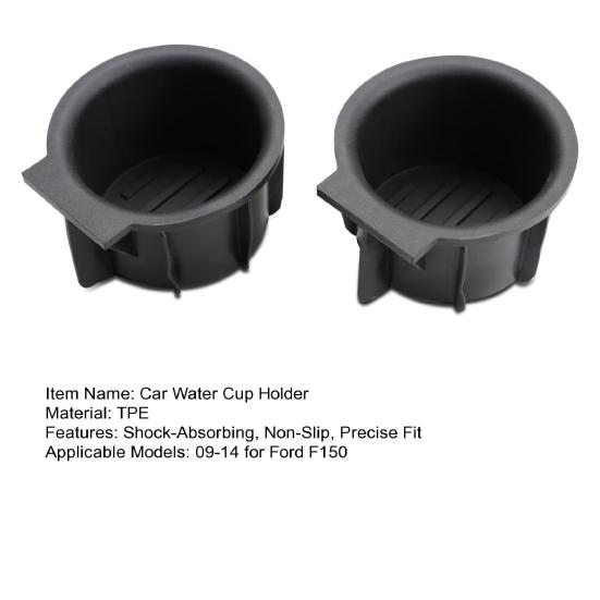 Ford F-150 2009-2014 için Araç Su Bardaklığı, Ön Sıra Orta Konsol Araç İçecek Bardaklığı, İçecek Bardakları İçin Darbe Emici Kaymaz Stabil Uyum