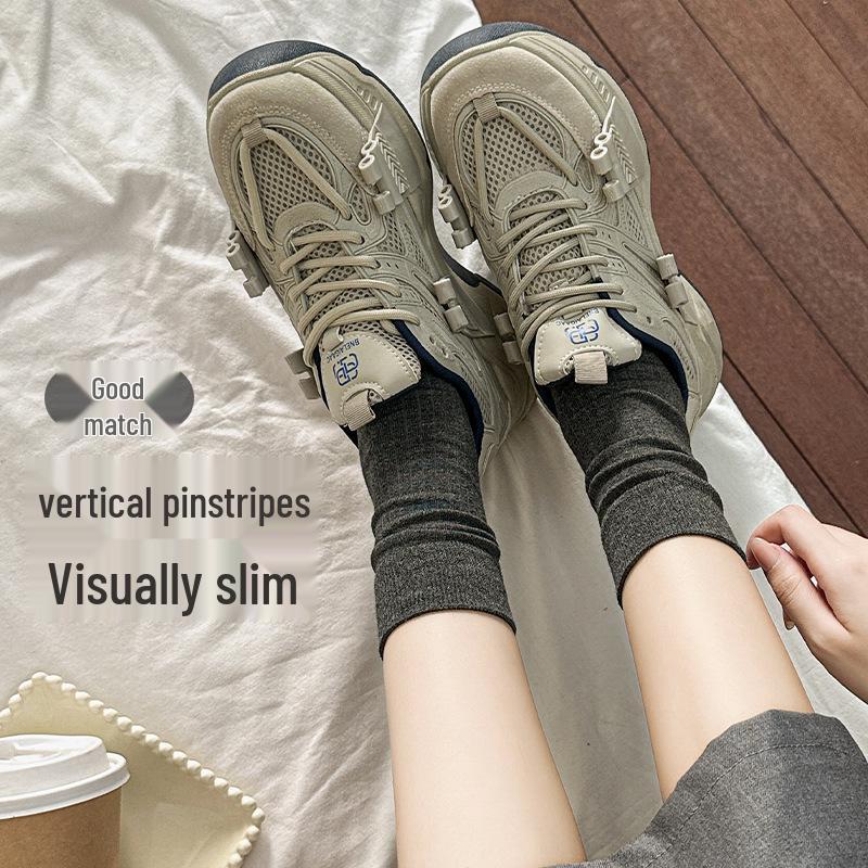 Women's Combed Cotton Mid-Calf Socks: Versatile Boneless Scrunch Style for Autumn/Winter