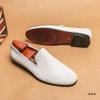Men's Trendy White Slip-On Leather Moccasins - Casual Loafers In Large Sizes