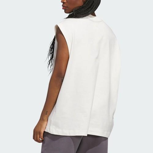 adidas sports simple and comfortable sleeveless loose tank top, unisex, white