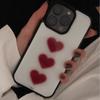 Ins Retro Autumn Winter Simple New Year Red Heart Phone Case For iPhone 17 Air 16 Pro 15 14 13 12 Pro Max 11Plus Anti Fall Cover
