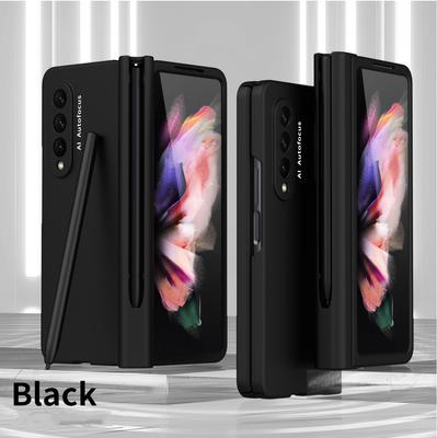 Rutschfeste, bequeme Klapphülle mit S-Pen-Halter für Samsung Galaxy Z Fold 4 Fold4 Fold3 Fold2 Fold 3 2 Schutzhülle aus gehärtetem Glas