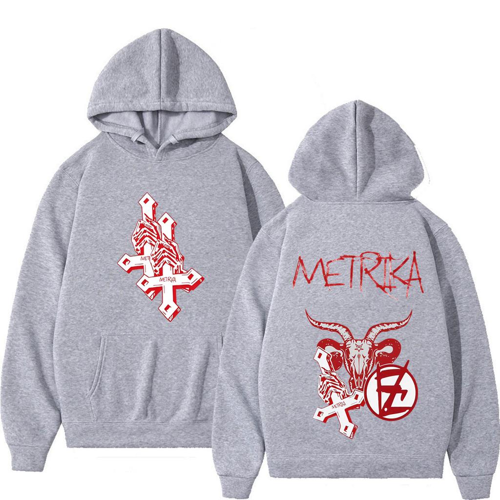 Singer Metrika Album Tour Print Hoodie Herren Damen Mode Sweatshirts Winter Oversized Pullover Streetwear