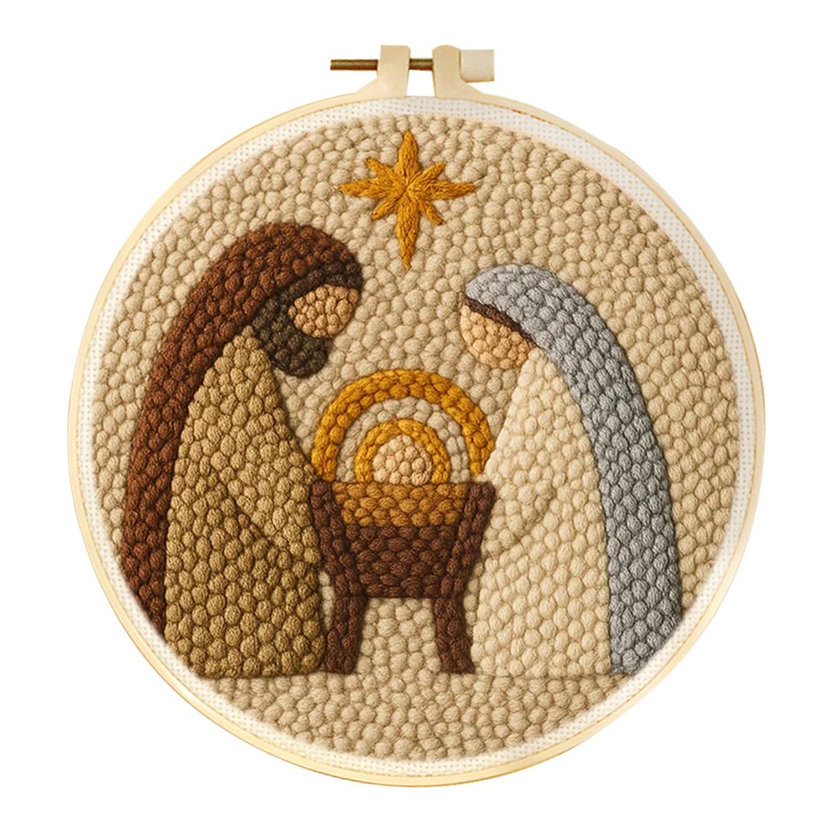 

Punch Needle Embroidery Kits Sewing With Frame Embroidered Figure Adult Crafts Art And Crafts With Needles Stitch Set 20*20cm