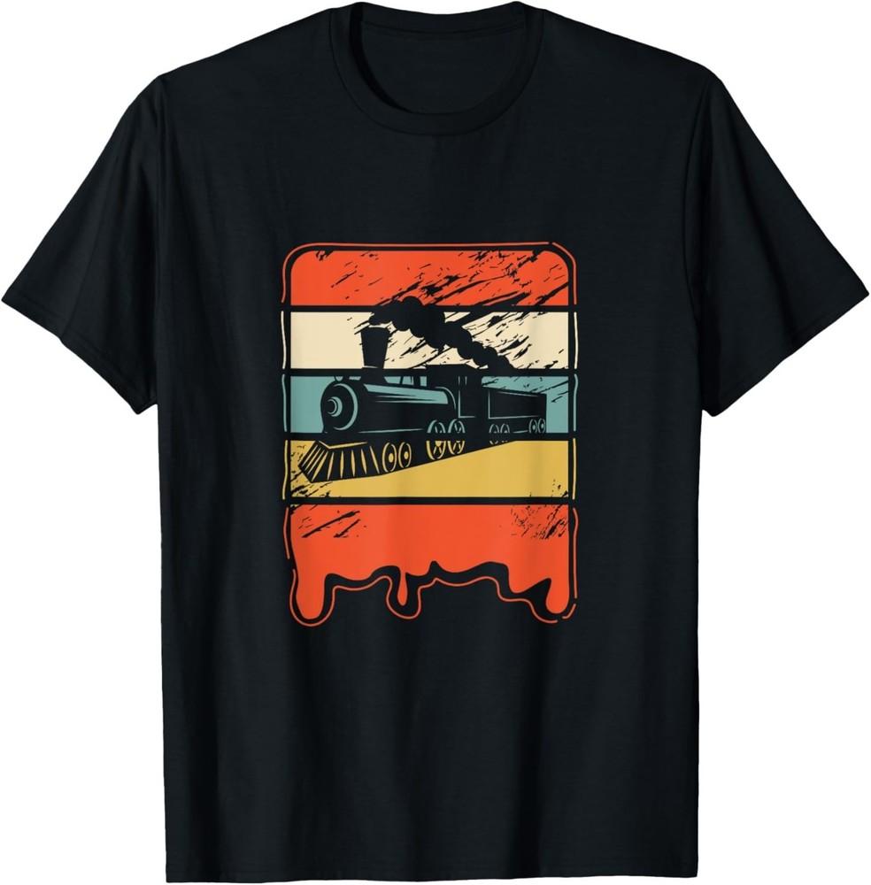 

Train Railroad Locomotive Engineer Vintage Gift T-Shirt XL