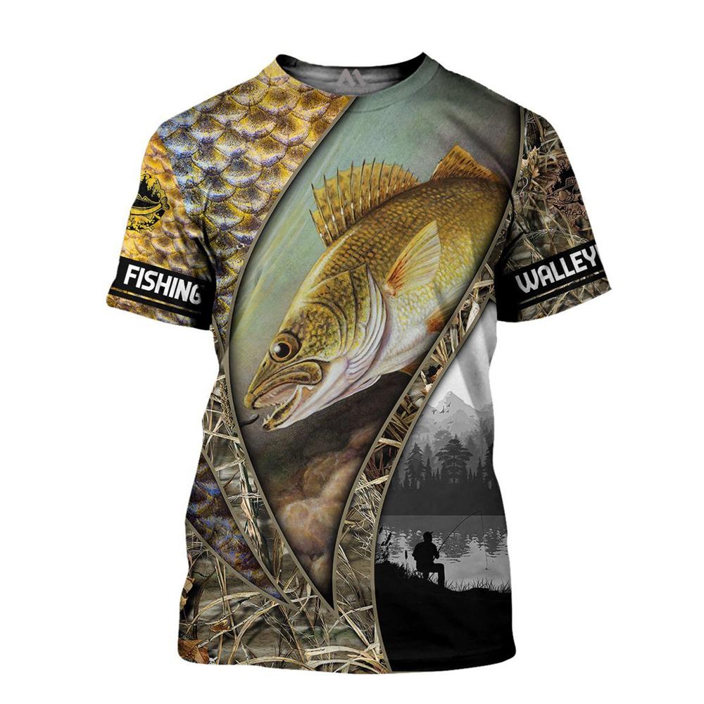 Vintage T Shirt for Mens Fishing 3D Print Outdoor Sports Short Sleeve Top Casual Man's T-Shirt Loose Tee Graphic Men Clothing