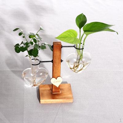 Terrariumin Vase In Wooden Stand Planter Dcorative Centerpieces