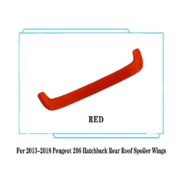 For 2013--2018 Peugeot 206 Hatchback Rear Roof Spoiler Trunk Lid Wings ABS Plastic Black Carbon Car Exterior Tuning Accessories
