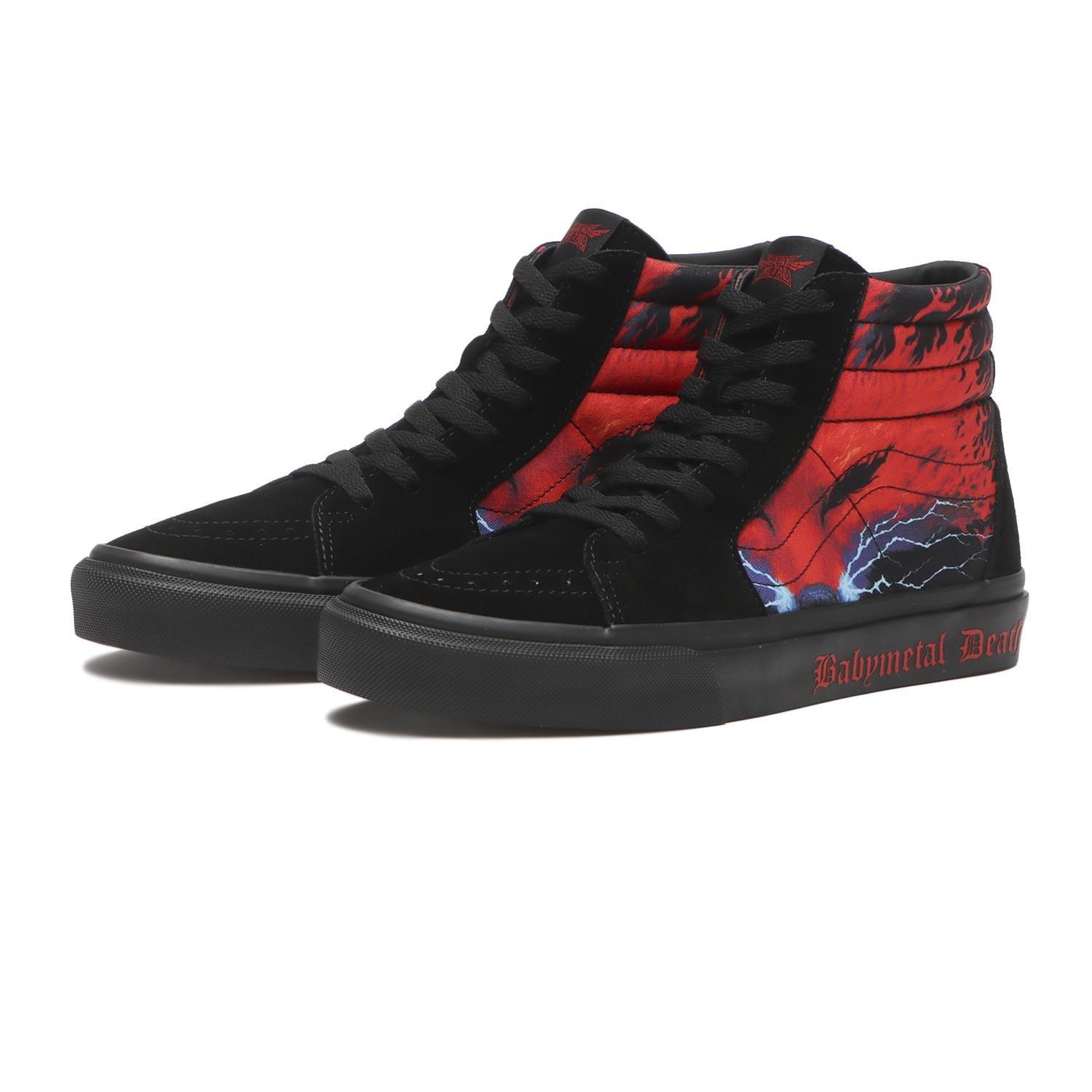 703001-0001 BABYMETAL Vans Sk8-Hi Black Red (V38CF BABYMETAL) (Men s) 10