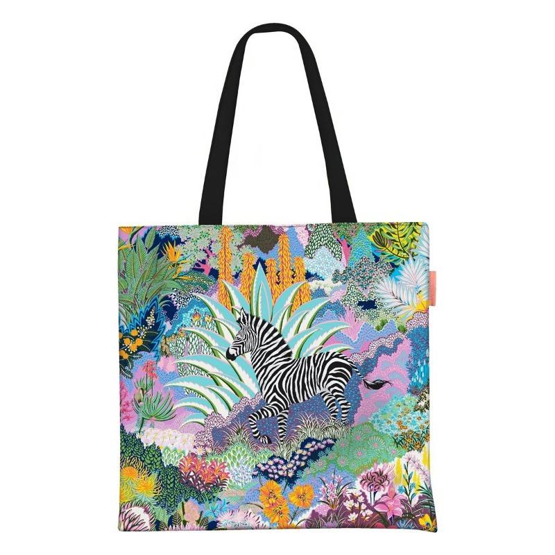 Printed Canvas Bag Women's Hand Bag Large Capacity Student Tutoring Shoulder Bag