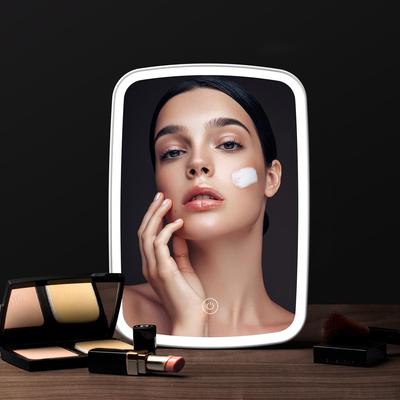 Portable Lighted Makeup Mirror with Lights, Battery and USB Powered, LED Travel Vanity Cosmetic Mirror and Brightness Adjustable