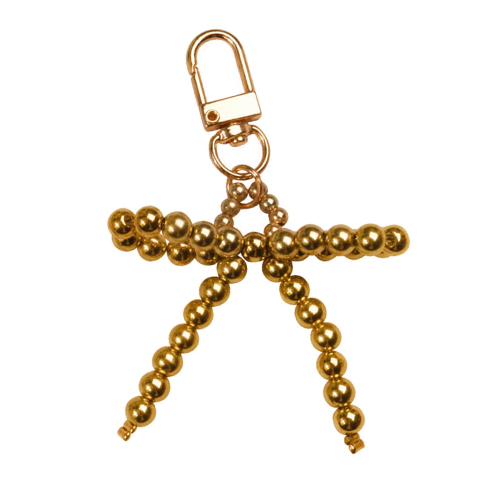 

Стильный кулон-бантик, модный брелок, бусины, брелок для ключей, сумка, кулон, подходит для украшения брелока или сумки золотой