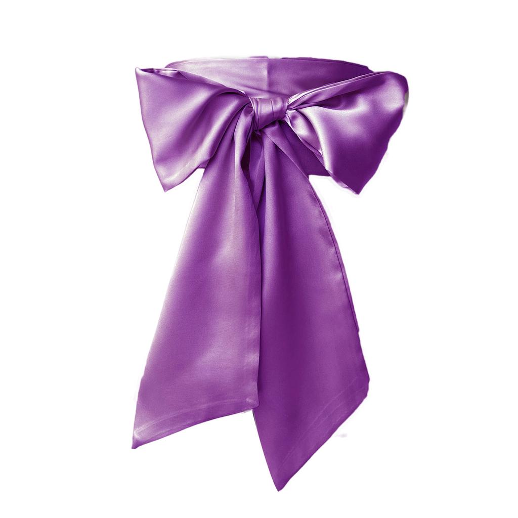 Ribbon Waistband Wide Belt Women's Dress Bow Tie Sash Corset Belt for Weddings and Parties 250cm Long Solid Color