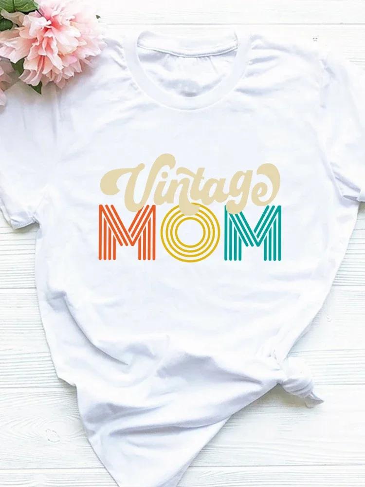 Vintage Mom Letter Print Women T Shirt Short Sleeve O Neck Loose Women Tshirt Ladies Tee Shirt Tops Clothes Camisetas Mujer