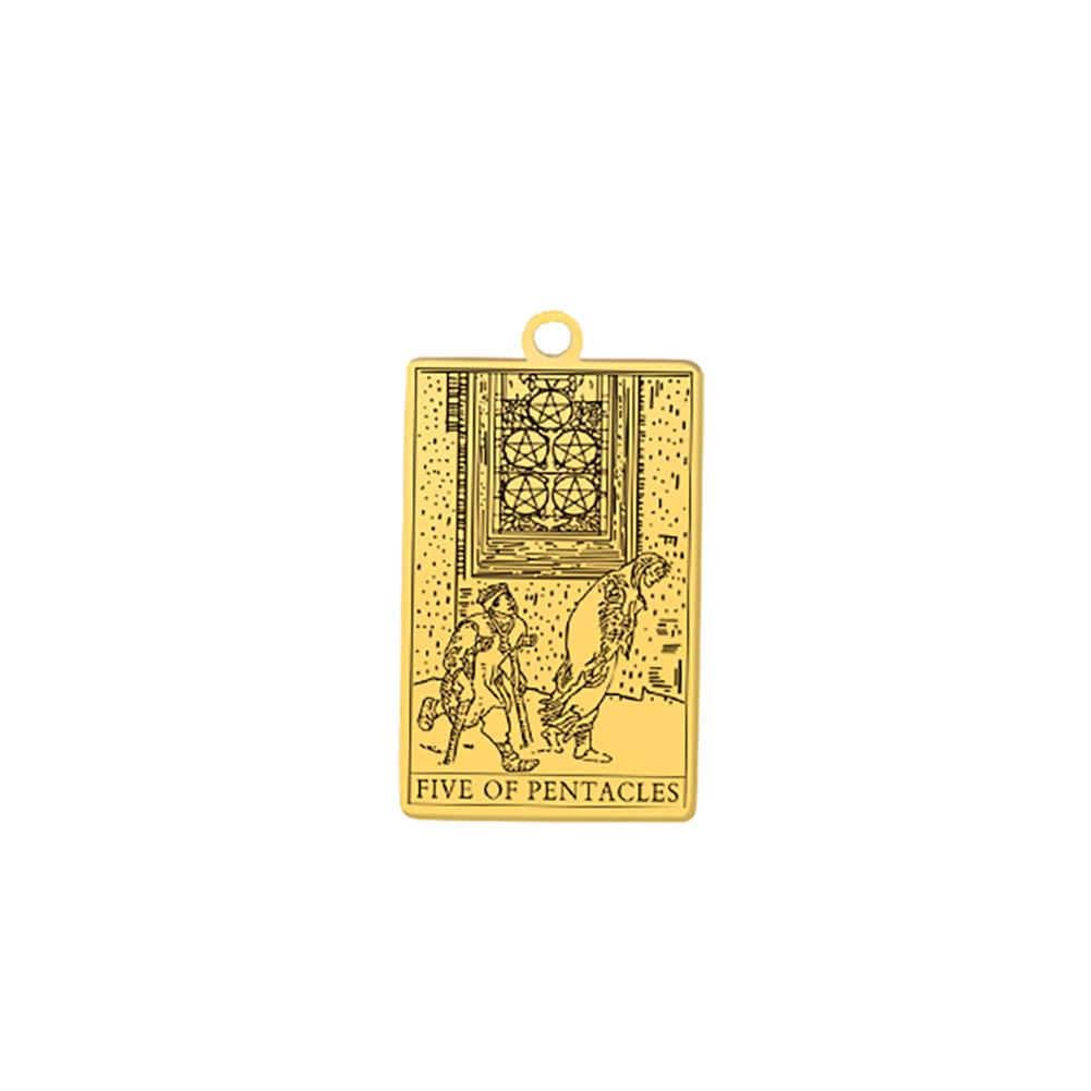 Suit of Pentacles Tarot Cards Vintage Amulet Pendant for Necklaces Suit of Swords Traditional Tarot Art Minor Arcana Wholesale