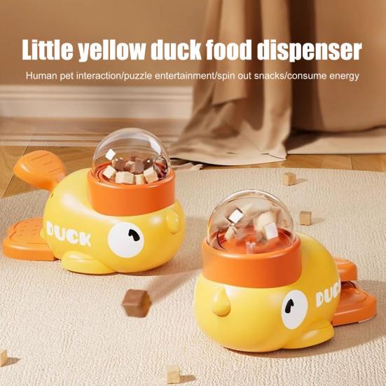 Yousheng 1/2Pcs Pet Feeder Duck Shape Slow Feeder Puzzle Toy Food Grade Washable Treat Dispenser with Visible Window Interactive Slow Feeder