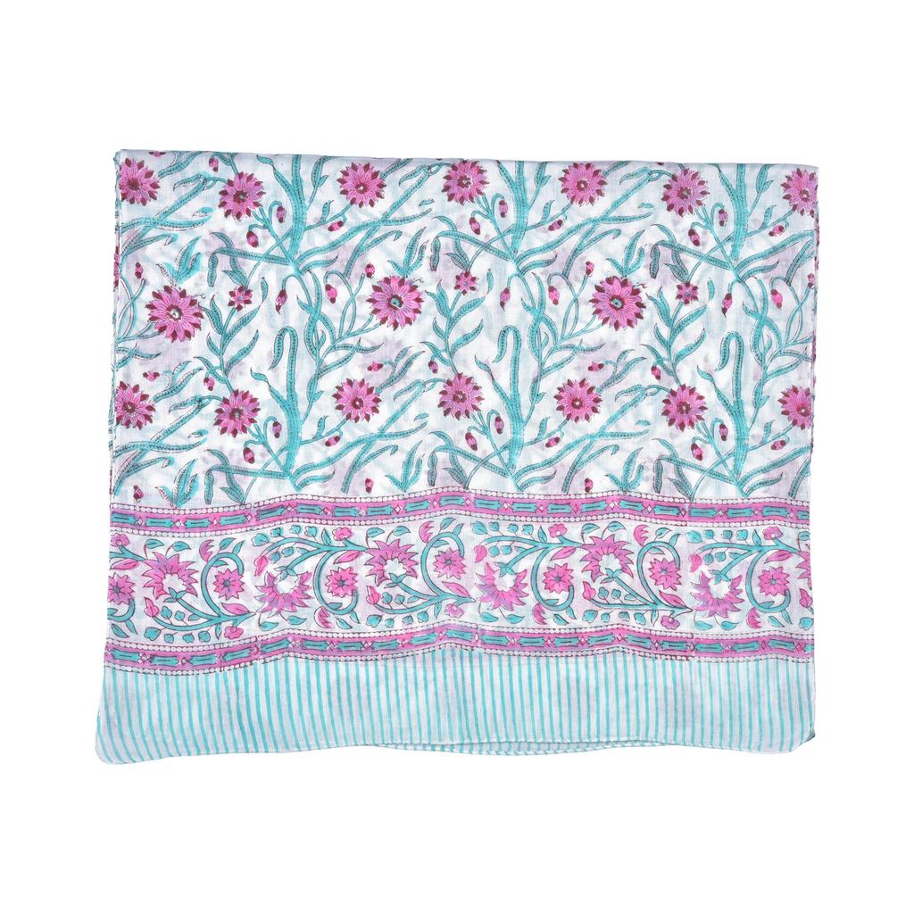 Lightweight Cotton Scarf for Women | Handblock Printed Summer Wrap | Indian Cotton Sarong | Stylish Hair Scarf or Travel Shawl