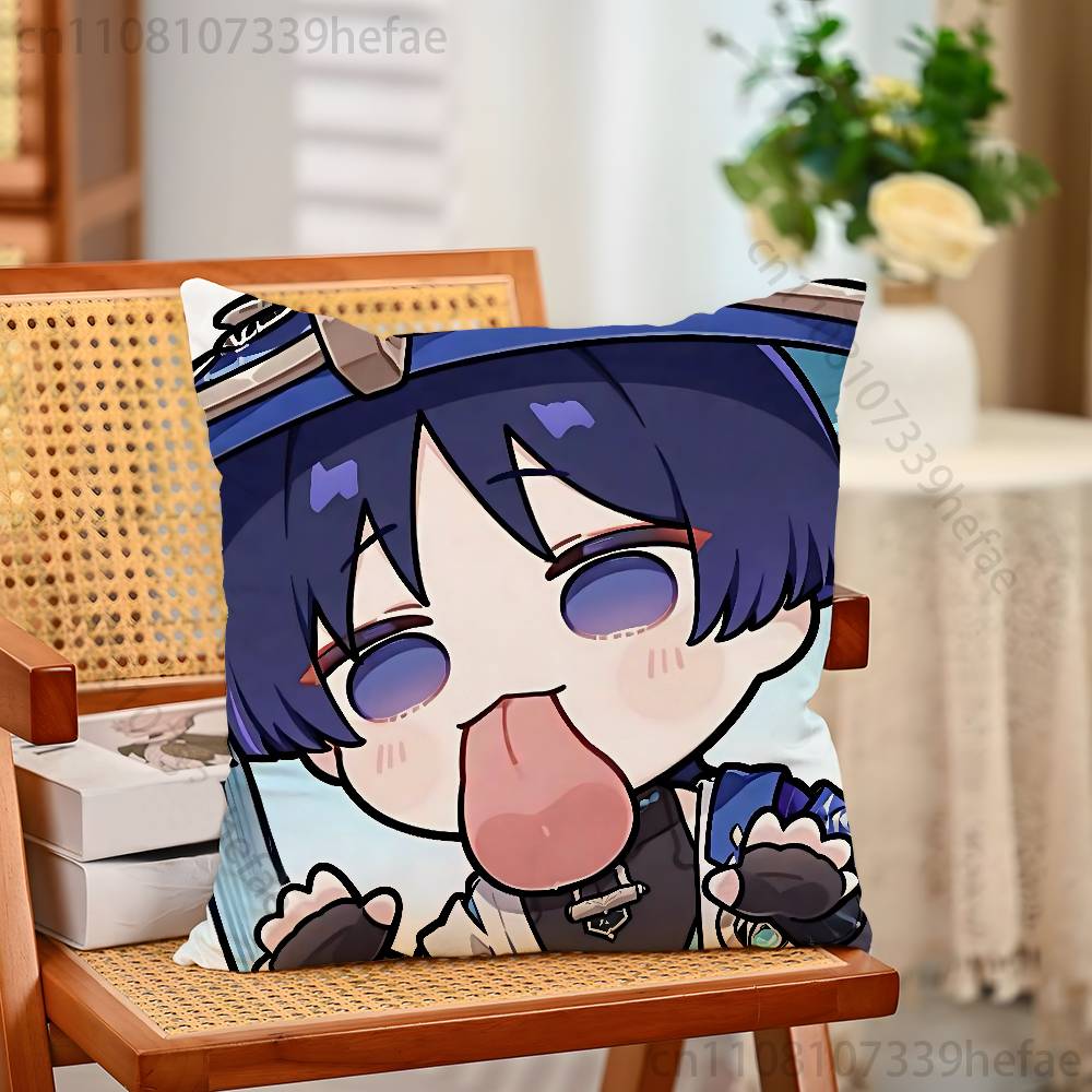 genshin impact wanderer chibi Throw Pillow Case For Decoration 30cm 50cm 55cm Square Home Pillowcase Case