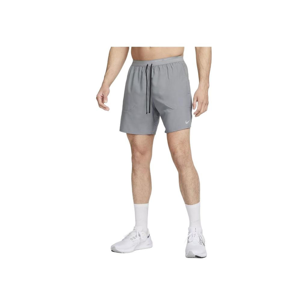 Nike Dri-Fit Solid Color Logo High-Waisted Split Drawstring Casual Shorts Men shorts Silver-Gray DM4755-084
