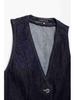 2024 Retro V-Neck Denim Vest & Wide-Leg Pants Set for Women