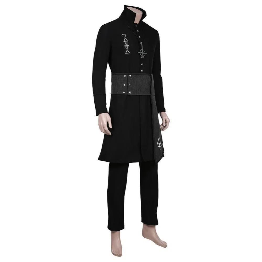 Halloween Karneval Namenloser Ghul Cosplay Kostüm Schwarzer Mantel Requisiten Halloween Outfit Vampir Cos Kostüm Performance Requisiten