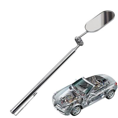 Automobile Repair Inspection Mirror Telescopic Mirror 360-Degree Rotating with LED Light Folding Elliptical Retractable Mirror