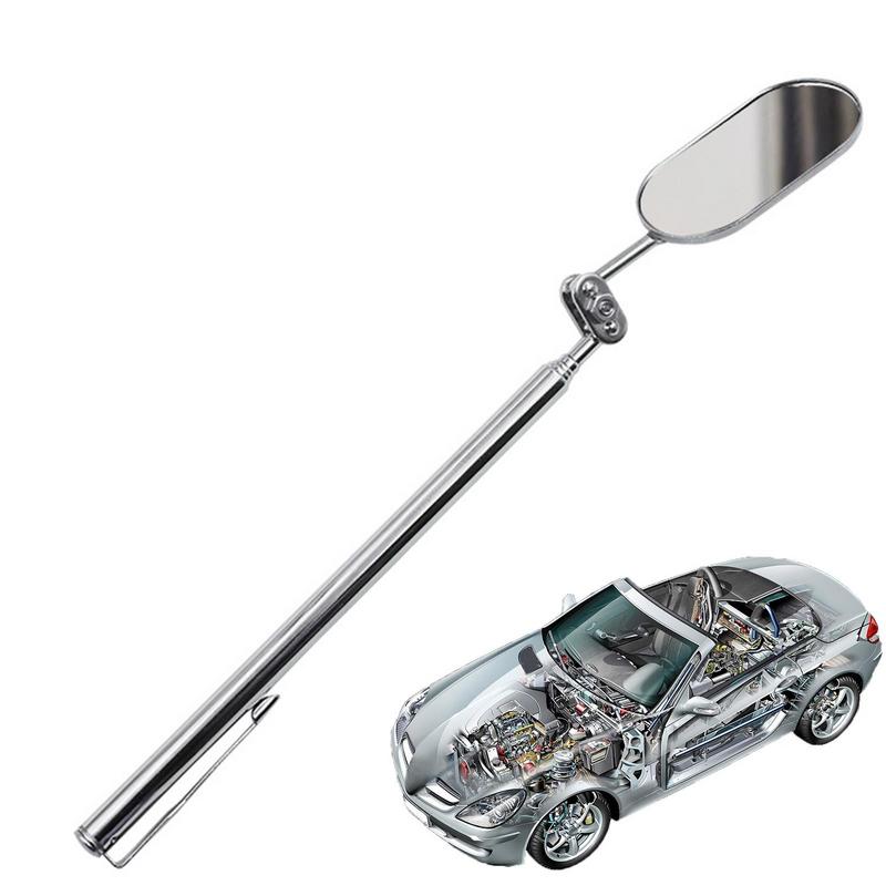 Automobile Repair Inspection Mirror Telescopic Mirror 360-Degree Rotating with LED Light Folding Elliptical Retractable Mirror