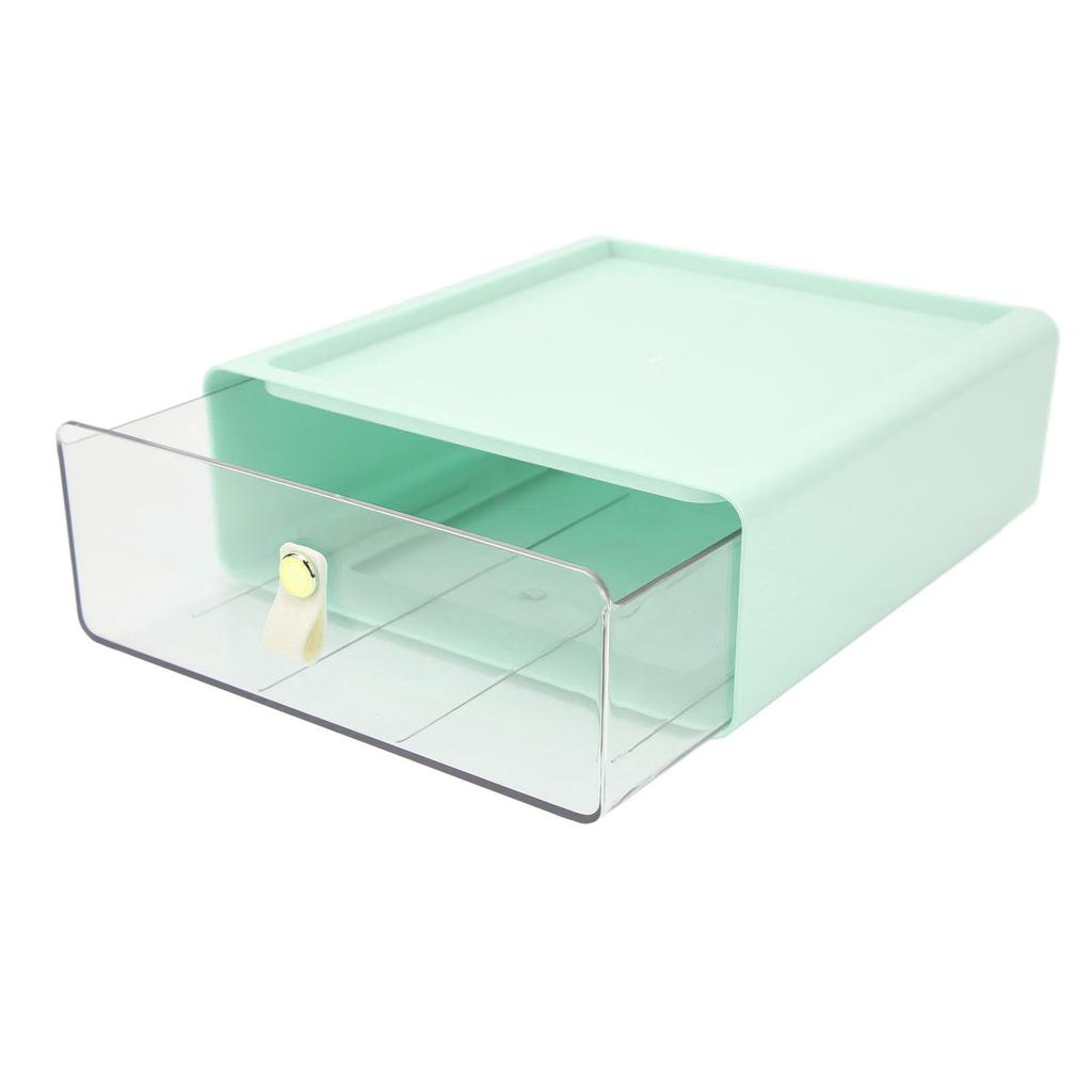 Clear Drawer Storage Box Large Capacity Desktop Drawer Storage Container Organizer for Office Green