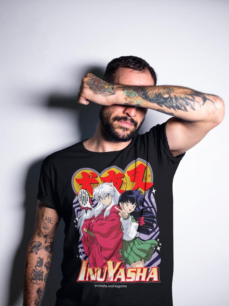 Inuyasha Streetwear Japonský Styl Pánské a Dámské Letní Čistá Bavlna Pohodlné Volné Módní Krátký Rukáv Top