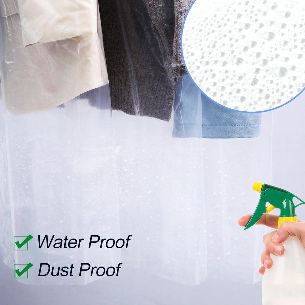 25 Pack Dry Cleaning Bags, 60x90 cm Dry Cleaner Bags Plastic Clear, Dust-proof Plastic Garment Bags, Home Storage, Travel, Moving