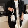 Sacs Sacs Boîtes en Acrylique Transparent pour Femmes Perles Plumes Sac Bandoulière Mini Chaînes Sac de Soirée Sacs à Main Forme Tonneau Fête Mariage Pochette