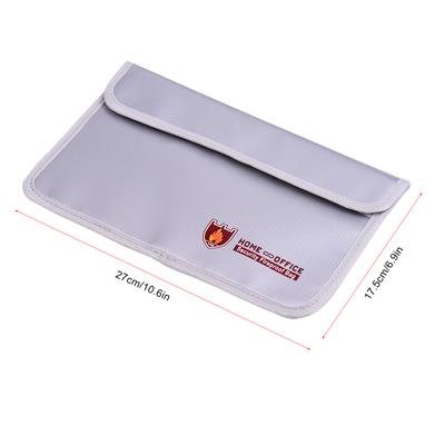 Double Zipper Fireproof Document Bag Pouch Organizer Silicone Coated Fire Water Resistant Safe