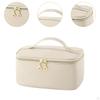 Cosmetic Bag Organizer Lightweight Pouch Essentials with Handle and Divider PU Portable Polyester