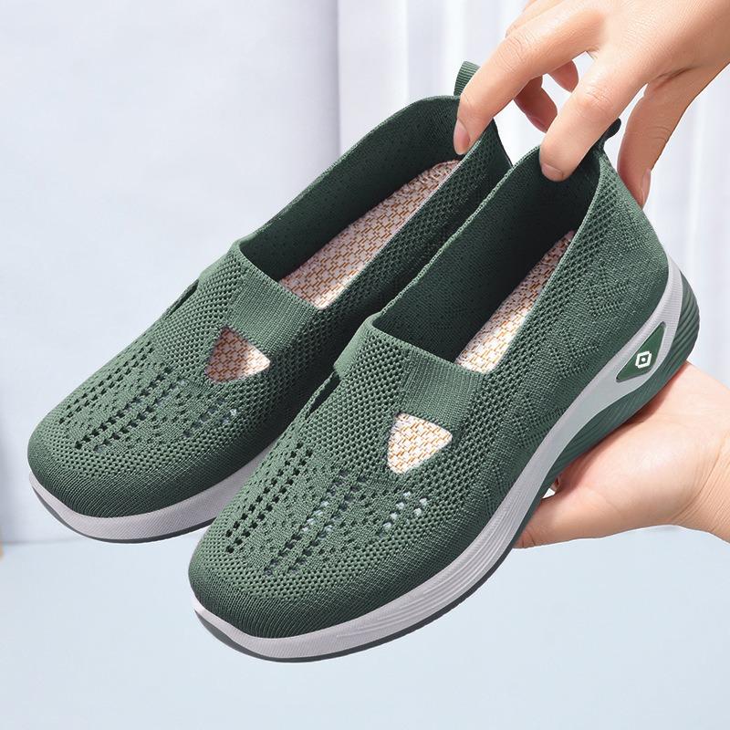 Shoes Women's Summer Large-size Women's Shoes Medium and Old Mother Shoes Fly-woven Breathable Casual Single Shoes Old Beijing Cloth Shoes