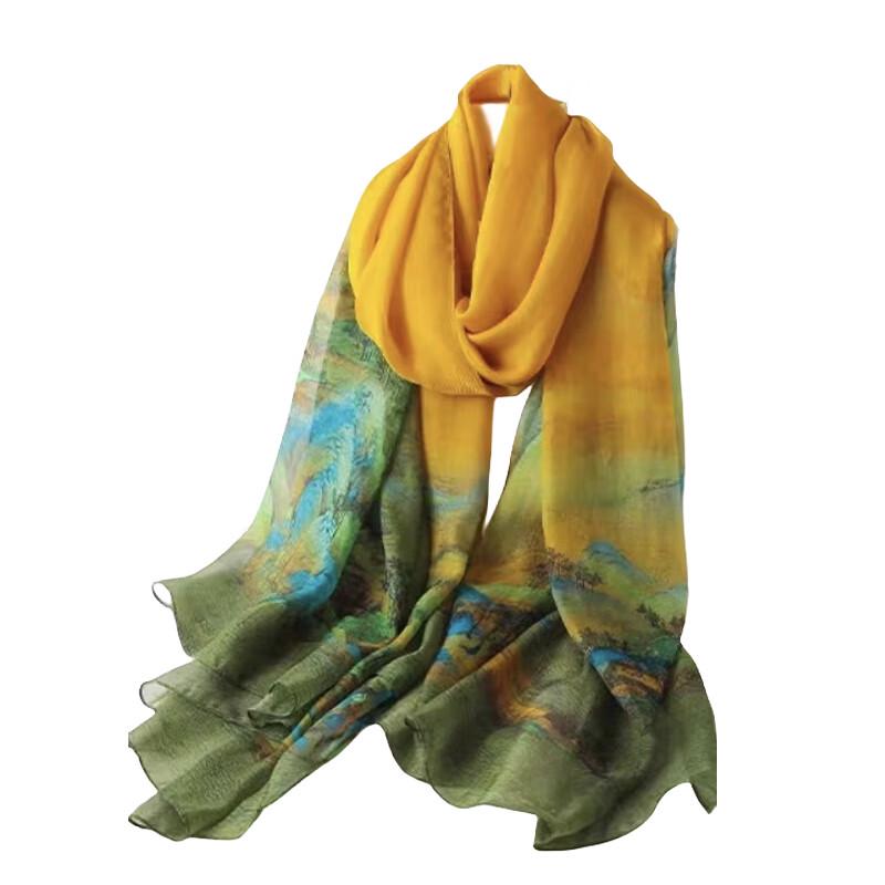 SIYUTANG A Thousand Li of Rivers and Mountains Embossed Silk Scarf Set