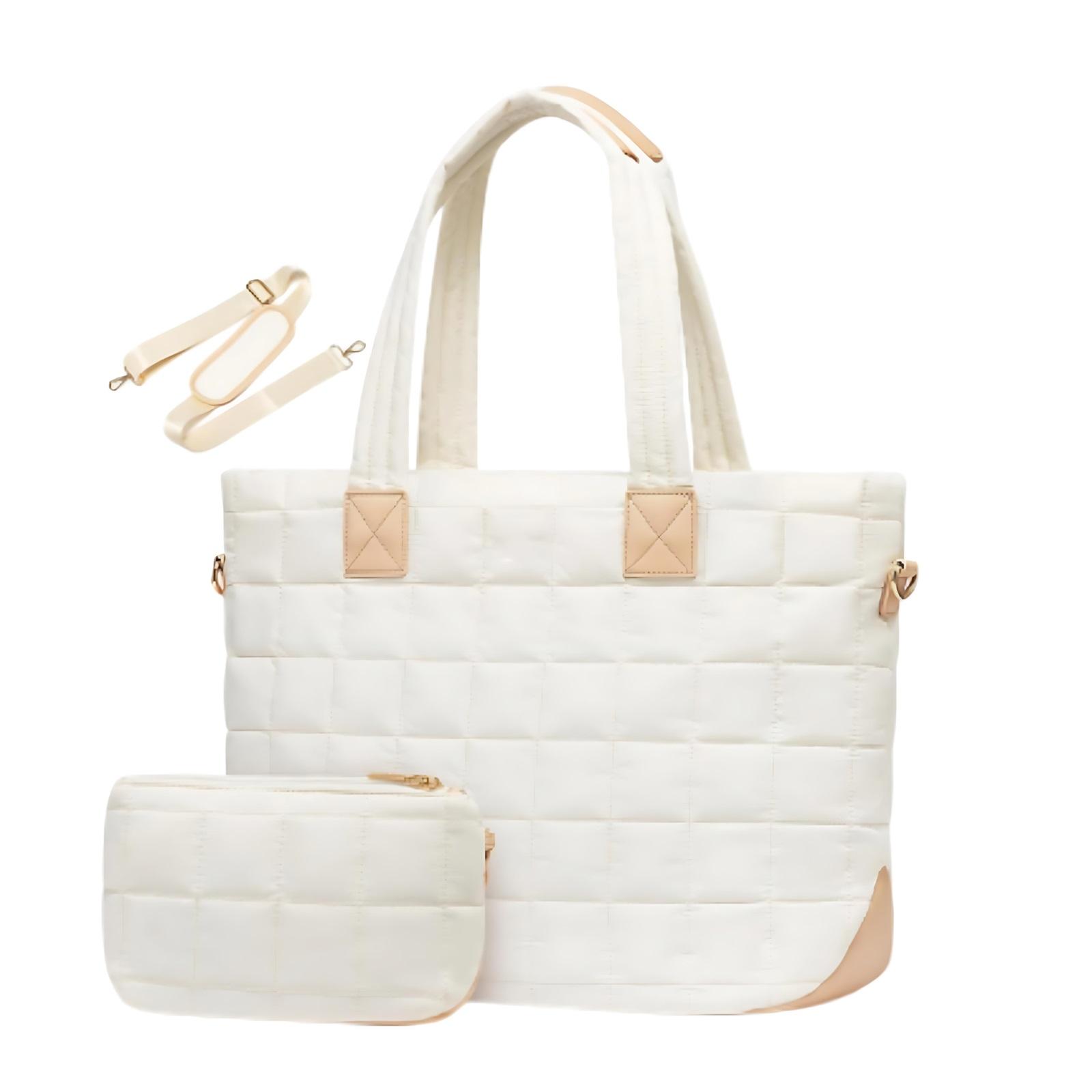 

Сумка-тоут большой вместимости, модная ромбовидная женская сумка через плечо, сумка для компьютера One Size белый