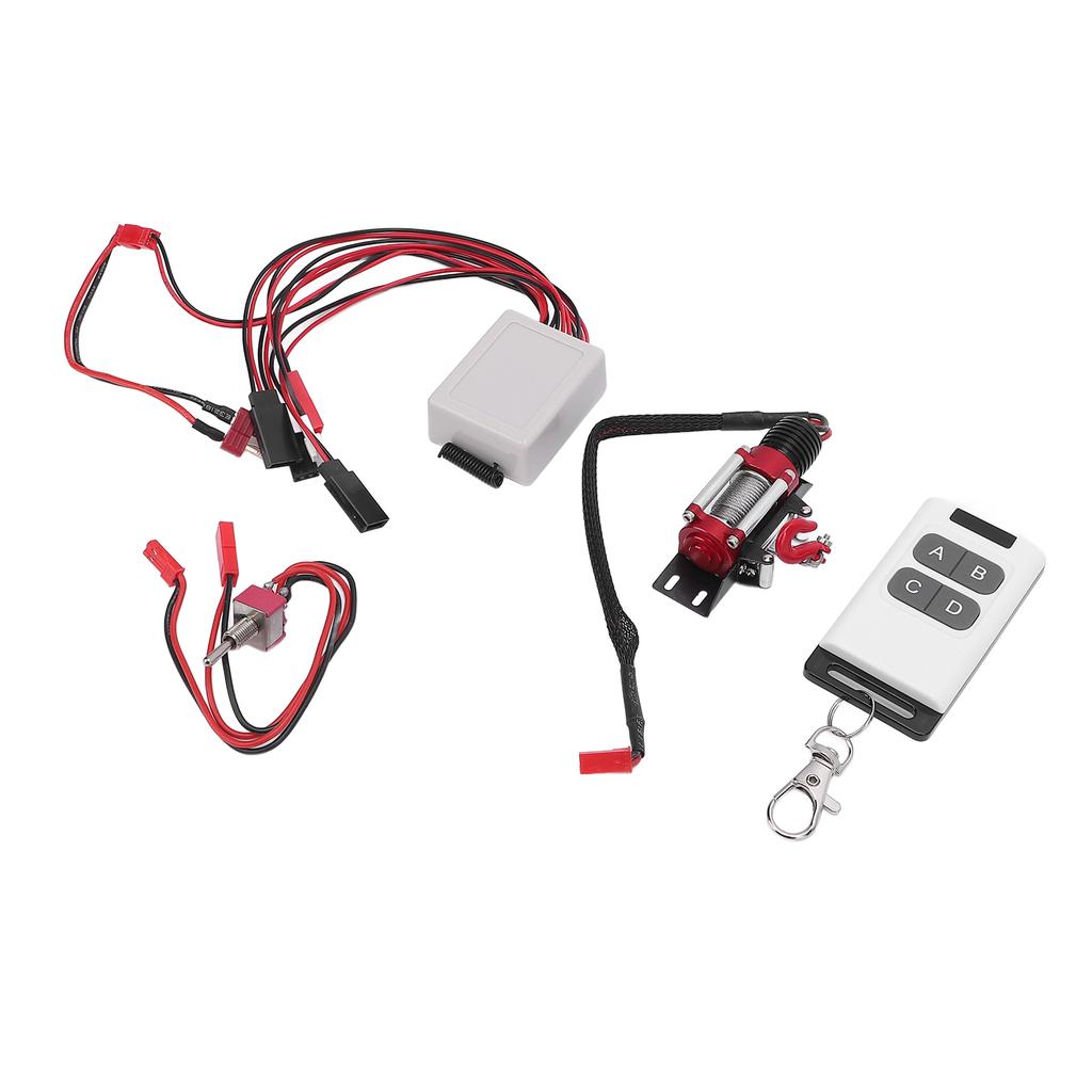 RC Car Winch Jst Plug 1/10 Scale RC Crawler Metal Winch Remote Controller with Receiver T Plug Conne