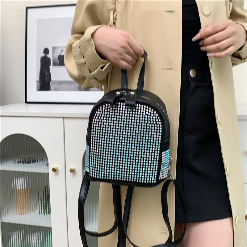 Trendy Women's Diamond-Studded Convertible Backpack 2023 - Celebrity-Inspired, Spacious, and Stylish.