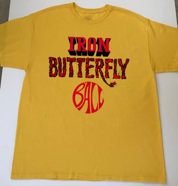 IRON BUTTERFLY Band Ball Yellow T Shirt  Unisex T-Shirt XXXL