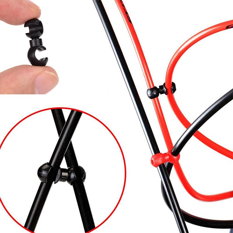 10Pcs Bike Cable Clips Bicycle Brake Cable Clips Rotating SHook Bike MTB Brake Gear Housing Fixing Holder Guide Buckle Clips