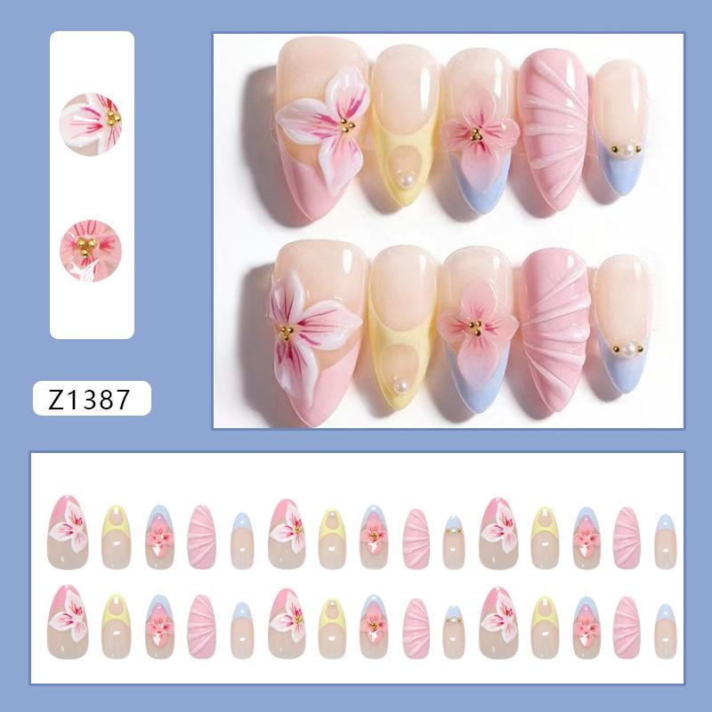 Stereo fresh French ripple gradual change lily sweet girl ins wind removable wearable armor 30 pieces