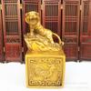 Bronze Tiger Head Zodiac Large Seal Stamp Home Decor Ornament Metal Craft