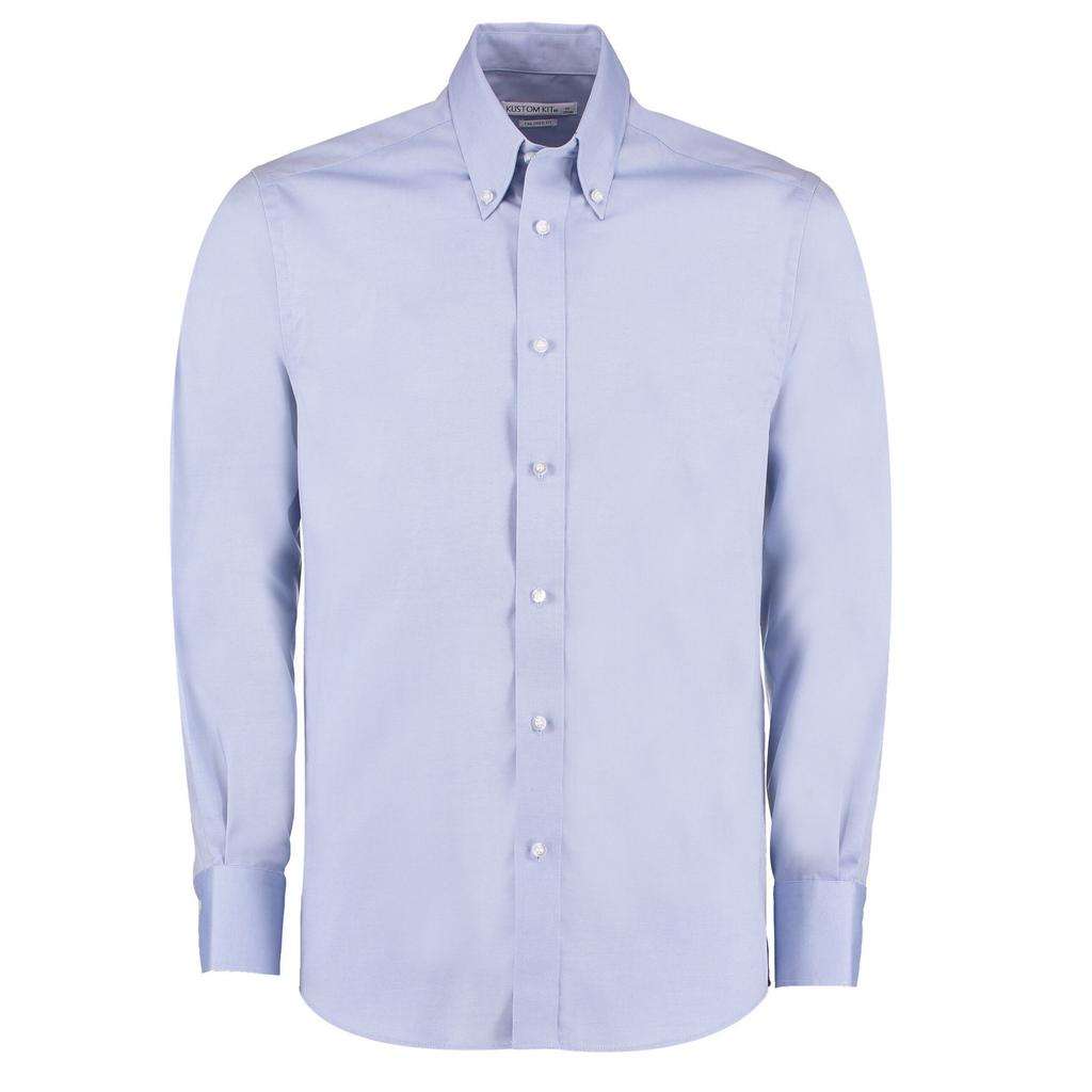 Kustom Kit Premium Oxford skreddersydd langermet skjorte for menn